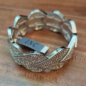 NEW INC International Concepts Silver-Tone Pave Teardrop Stretch Bracelet